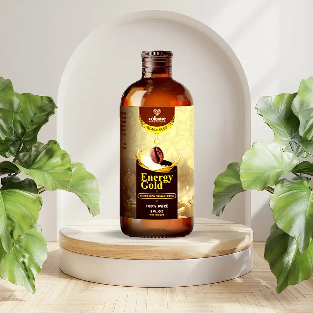 Energy Gold, 100% Pure Black Seed Oil Infused with Organic Coffee (8oz) Volume