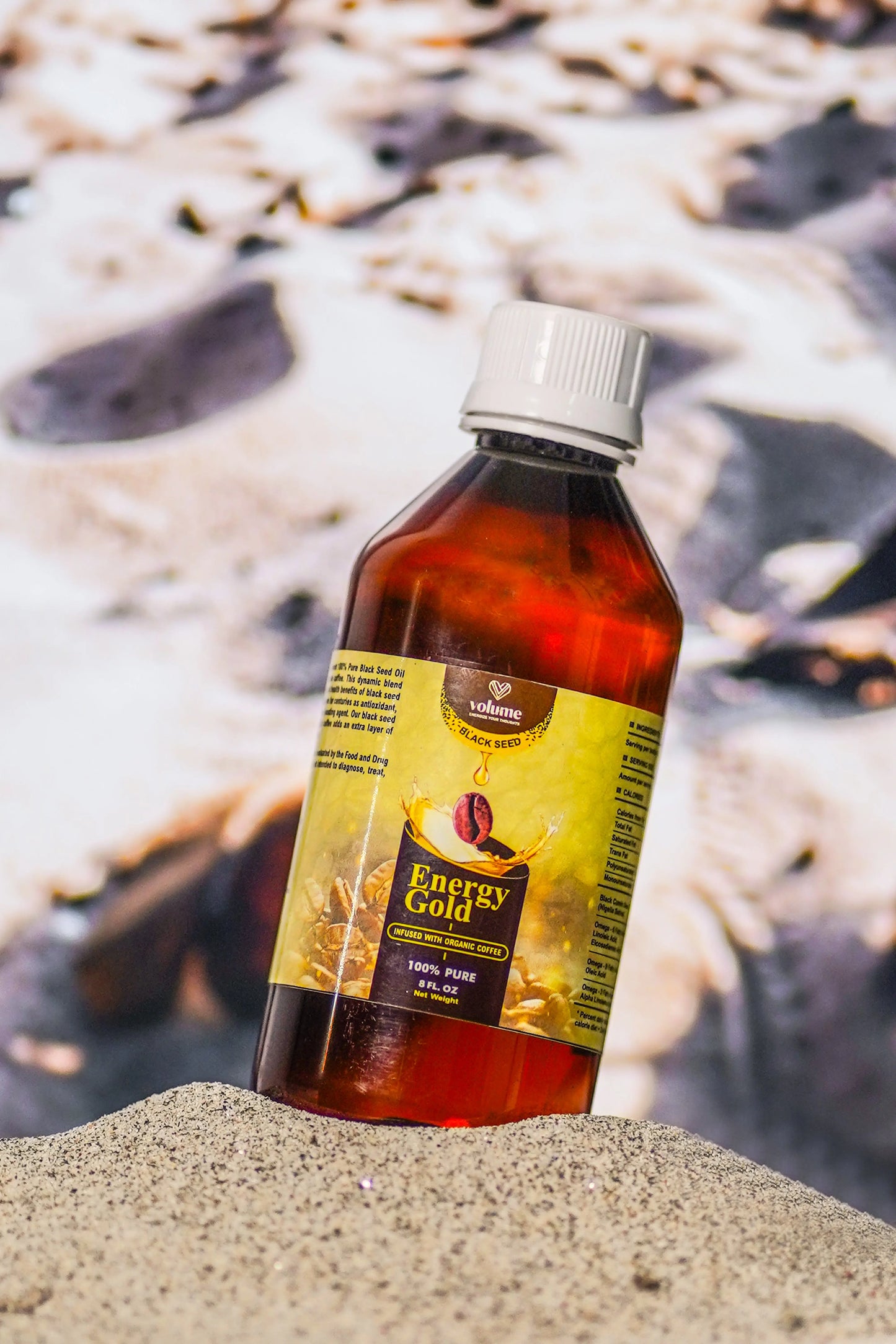 Energy Gold, 100% Pure Black Seed Oil Infused with Organic Coffee (8oz) Volume