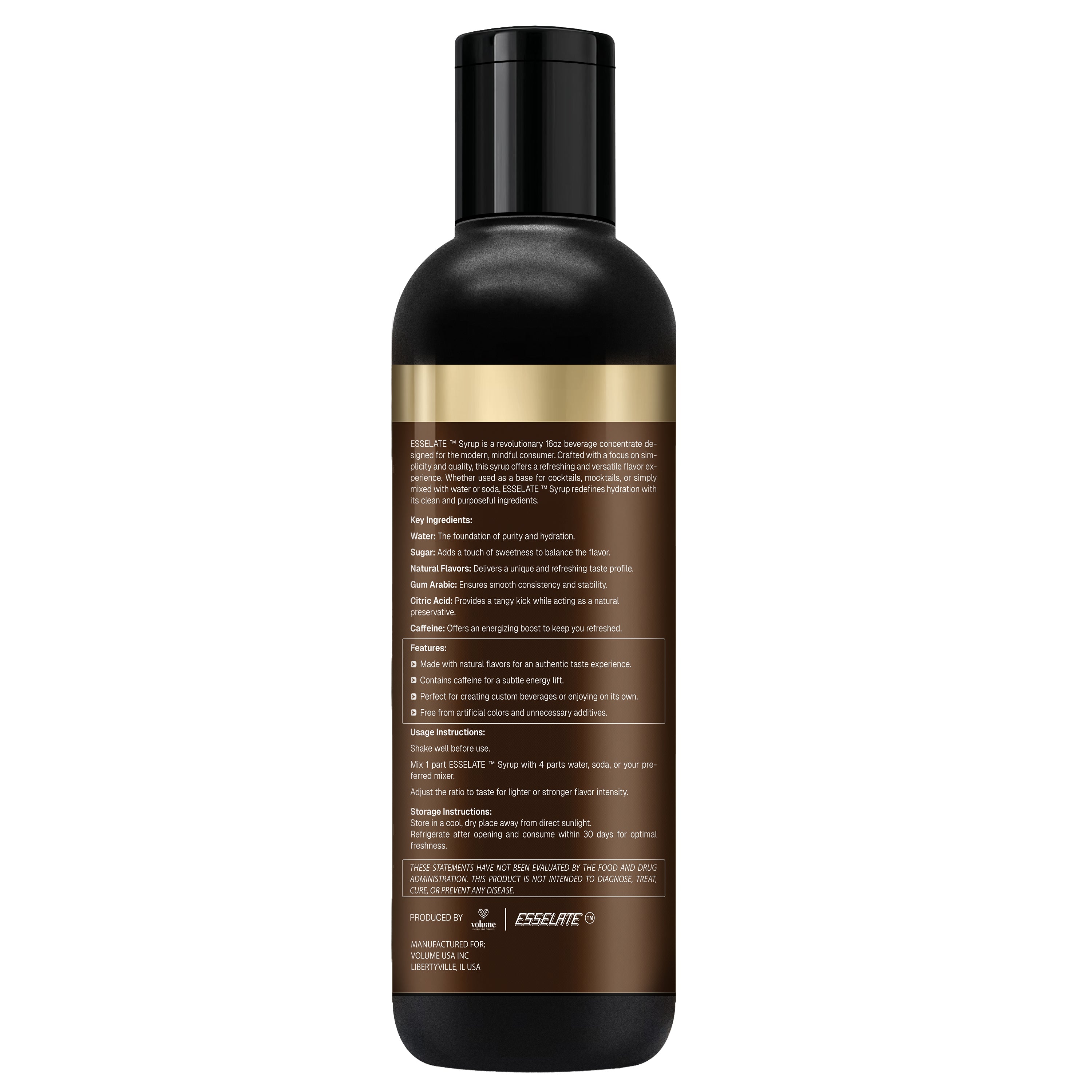 ESSELATE ™ Syrup - 16 fl oz Bottle | Black Seed Coffee Concentrate