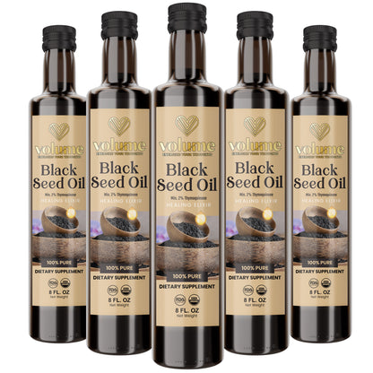 High TQ 100% Pure Black Seed Oil (8oz, Glass Bottle) - Volume