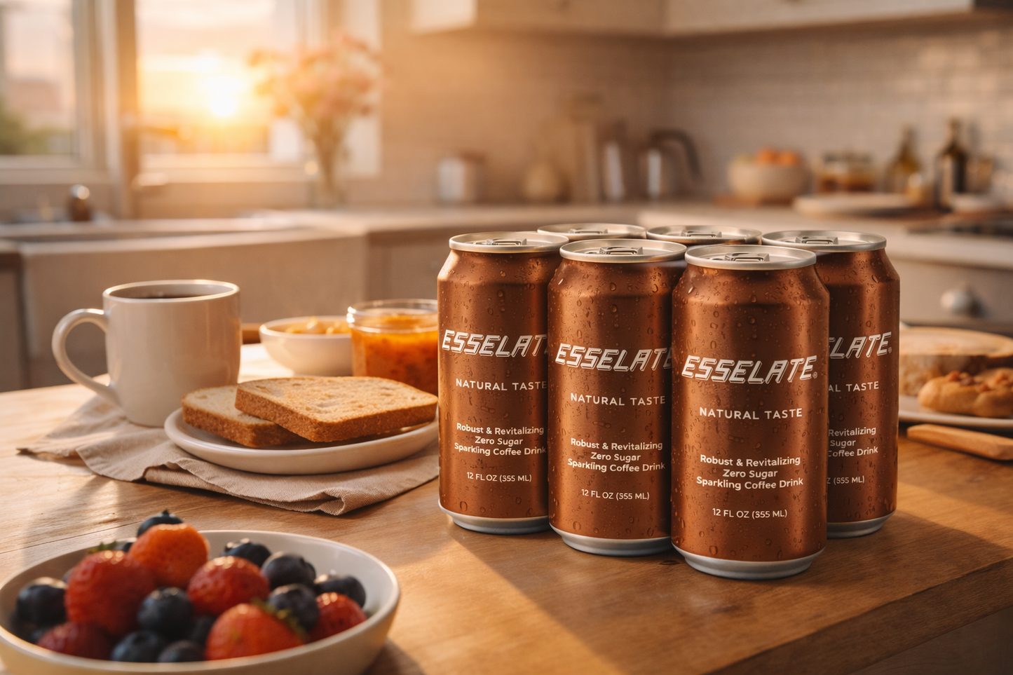 ESSELATE 12-pack of sparkling coffee — clean energy, no sugar slump