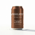 Copper-colored can of Esselate sparkling coffee drink on a white background