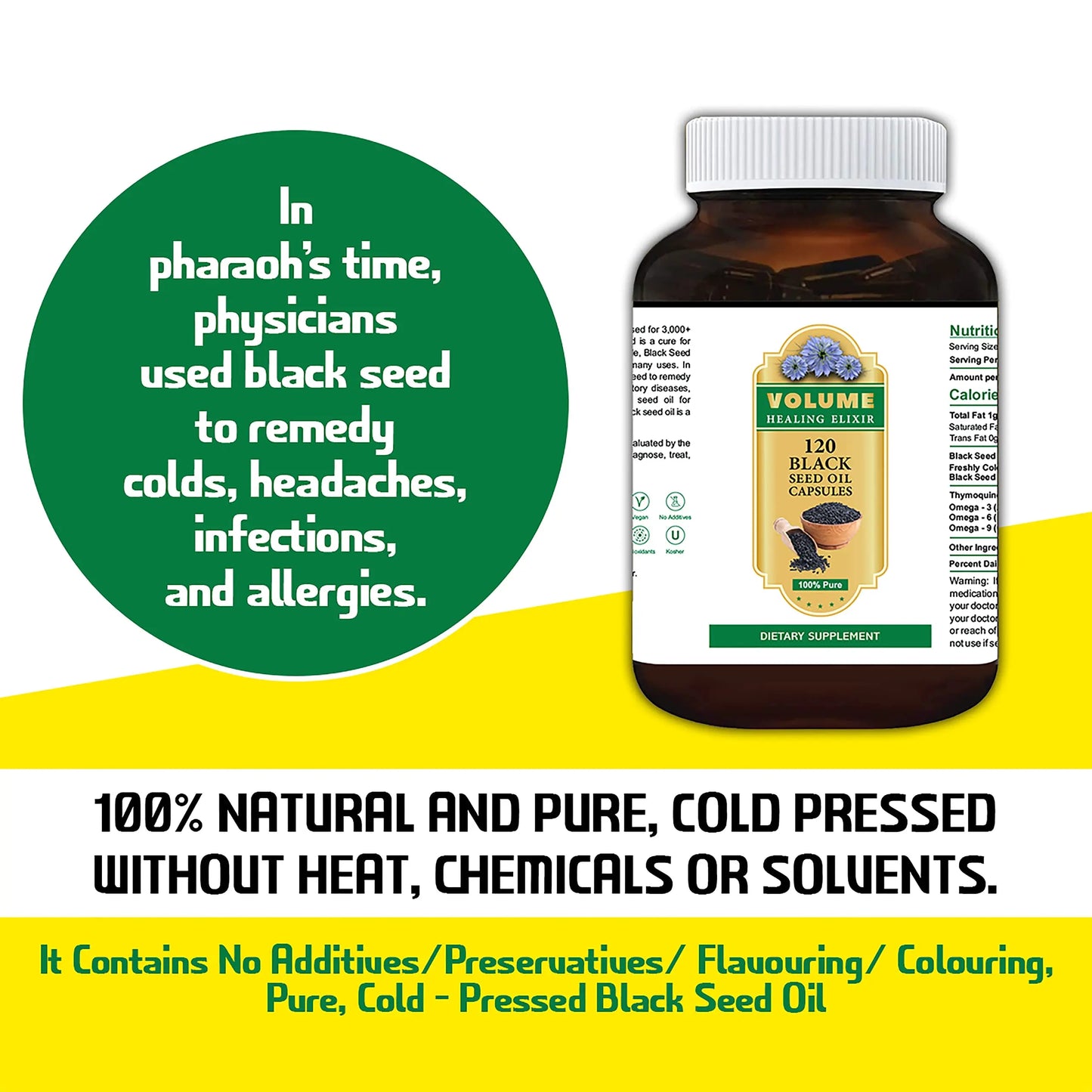 Black Seed Oil Capsules (120 Ct) Volume USA