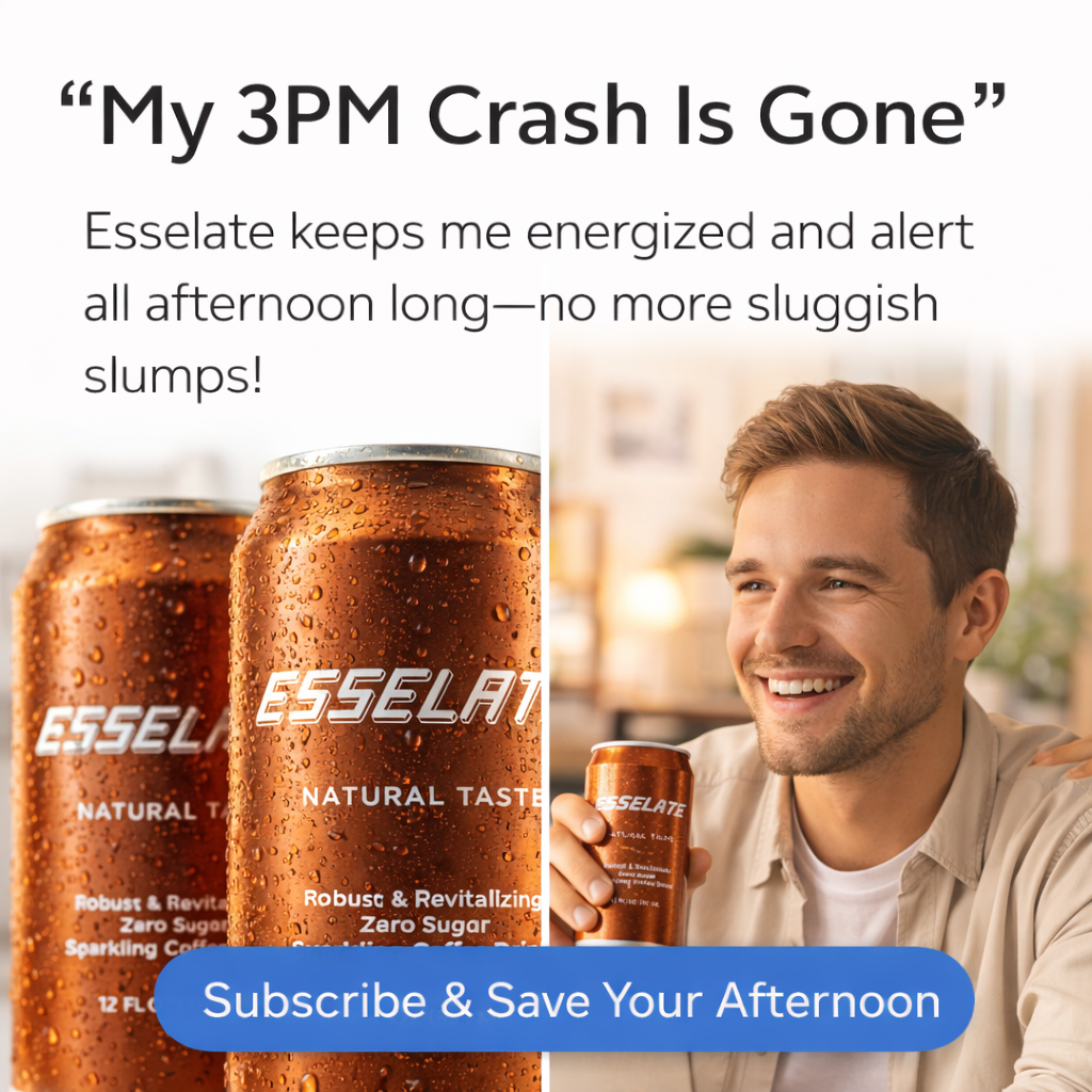 ESSELATE keto-friendly sparkling coffee — metabolic-friendly clean caffeine drink