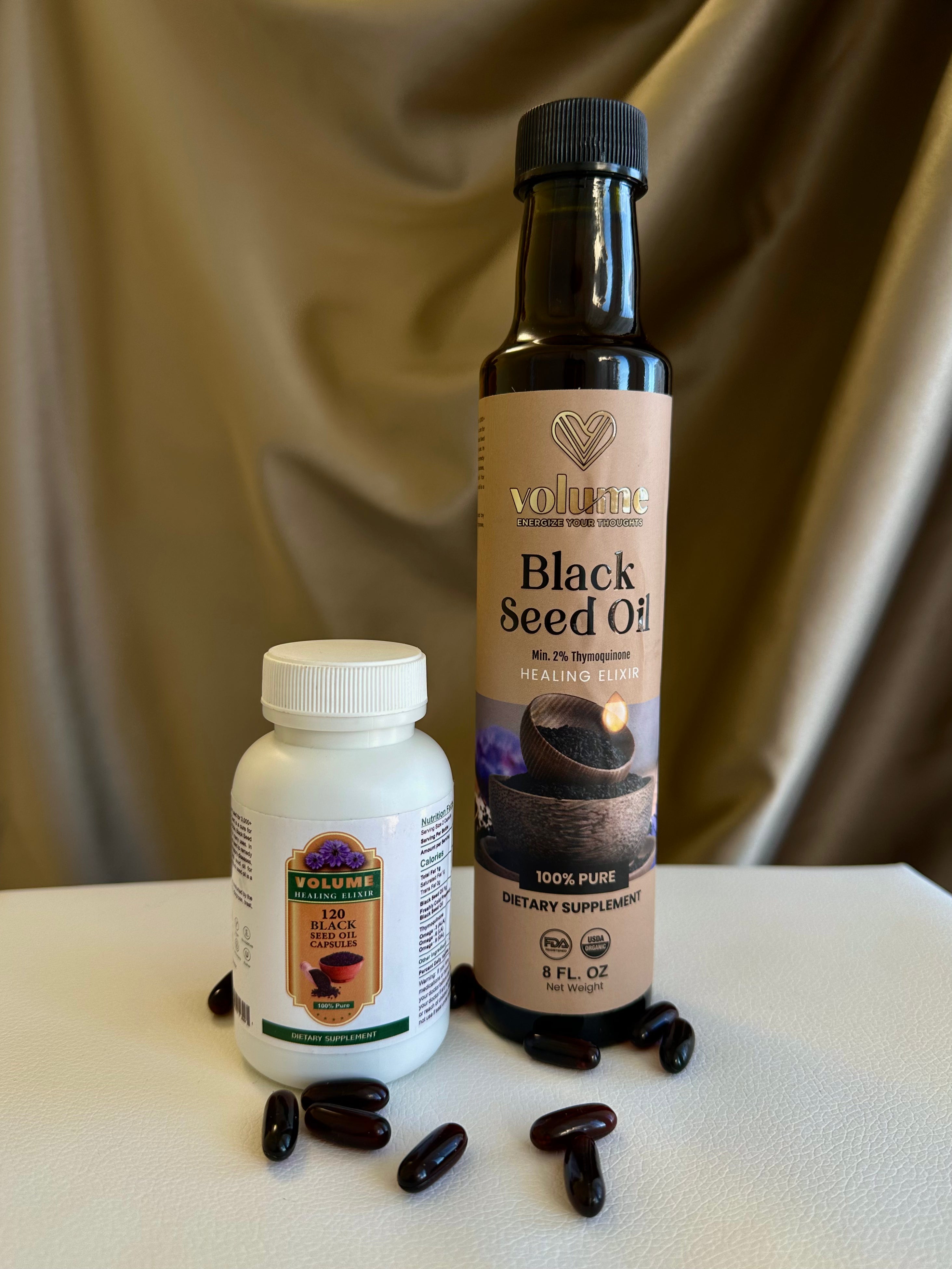 High TQ 100% Pure Black Seed Oil (8oz, Glass Bottle)