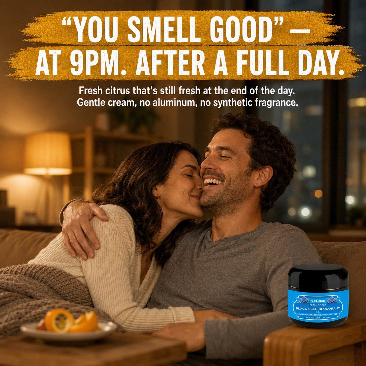Black Seed Deodorant: fresh citrus, gentle cream, no aluminum