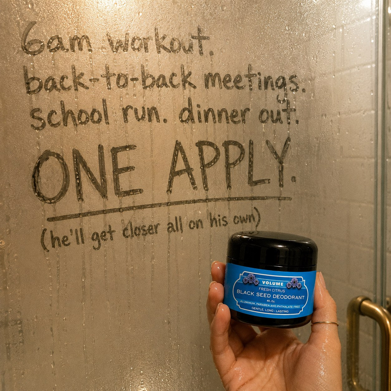 One apply lasts from a 6am workout through dinner
