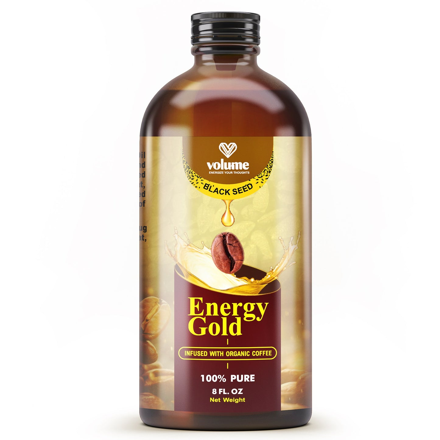 Volume Energy Gold black seed oil infused with organic coffee