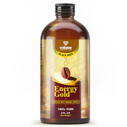 Volume Energy Gold black seed oil infused with organic coffee