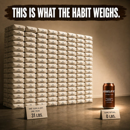 A year of daily soda equals 31 lbs of sugar versus 0 lbs