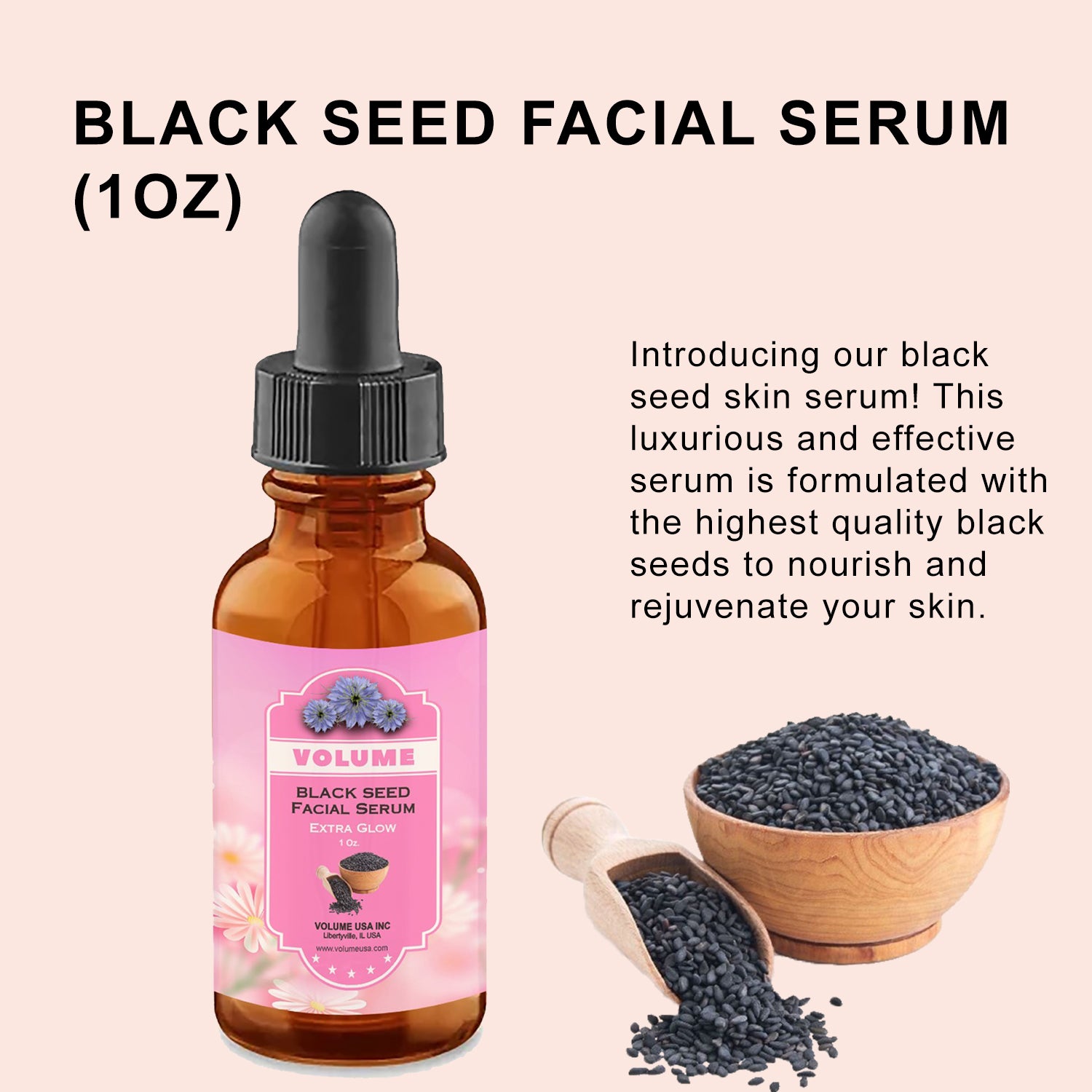 Black Seed Facial Serum (1oz) - Volume