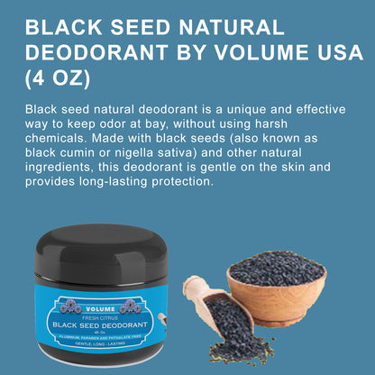 Black Seed Natural Deodorant By Volume USA (4 oz) - Volume