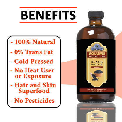 100% Pure, All-Natural Nigella Sativa/Black Seed/Black Cumin Oil (8oz HDPE Bottle) - Volume