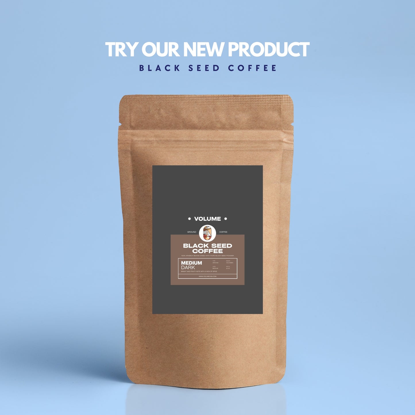 Black Seed Medium Dark Roast (12oz Ground Coffee) - Volume